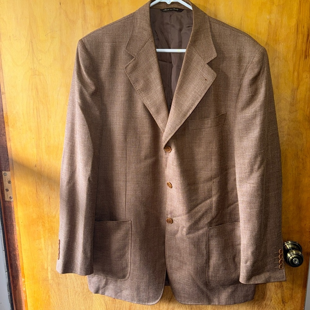 Canali Brown Linen Men's Blazer 52/42R